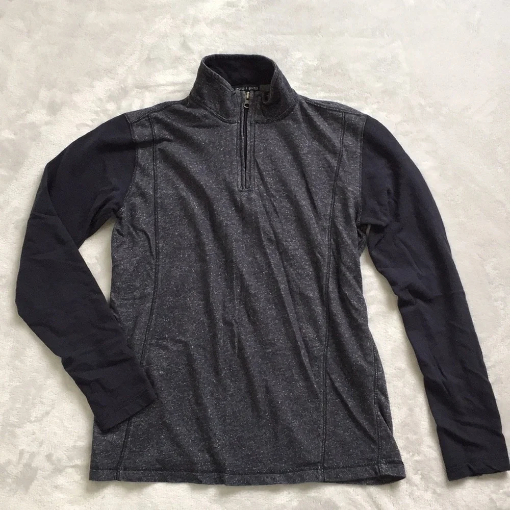 Washed Stoned & Beaten Heathered Knit Sweater QZIP